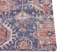 Beliani Bavlněný koberec 80 x 300 cm modrý/červený KURIN