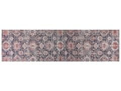 Beliani Bavlněný koberec 80 x 300 cm modrý/červený KURIN