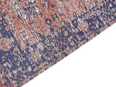 Beliani Bavlněný koberec 80 x 300 cm červený/modrý KURIN