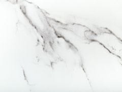 Beliani Jídelní stůl s mramorovým efektem 120 x 70 cm bílý/zlatý ATTICA