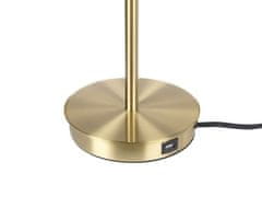 Beliani Kovová stolní lampa s USB portem zlatá ARIPO