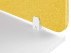 Beliani Přepážka na pracovní stůl 80 x 40 cm žlutá WALLY