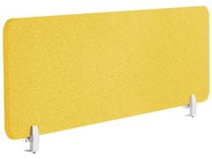 Beliani Přepážka na pracovní stůl 160 x 40 cm žlutá WALLY