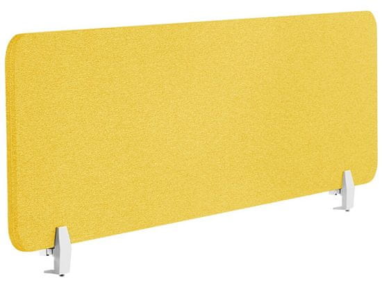 Beliani Přepážka na pracovní stůl 160 x 40 cm žlutá WALLY