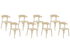 Beliani Sada 8 jídelních židlí béžové GUBBIO