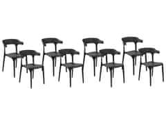 Beliani Sada 8 jídelních židlí černé GUBBIO