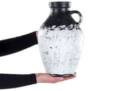 Beliani Terakotová dekorativní váza 33 cm černá/bílá MASSALIA