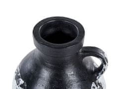 Beliani Terakotová dekorativní váza 33 cm černá/bílá MASSALIA