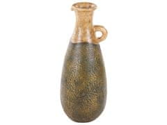 Beliani Terakotová dekorativní váza 50 cm zelená/zlatá MARONEJA
