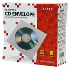 Krpa Obálky na CD / DVD - bílé s okénkem / 100 ks