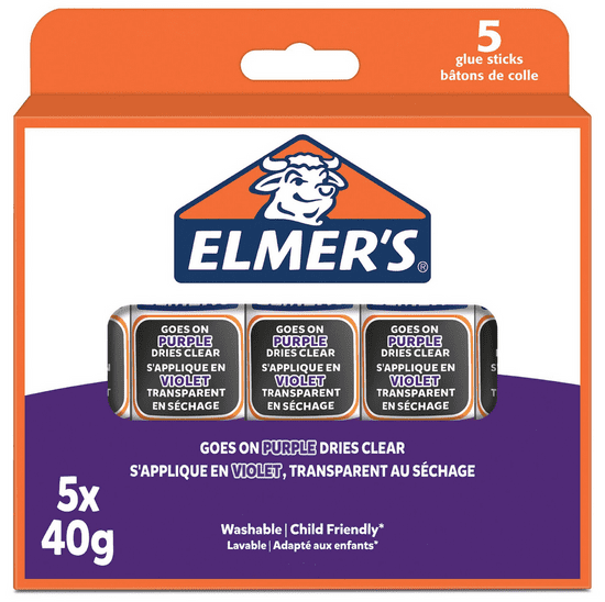 Elmer's Lepící tyčinka ELMER'S mizející fialová 40g - 5ks