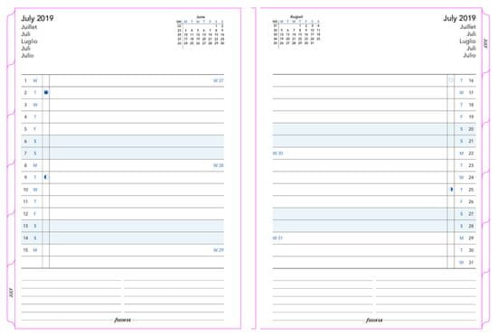 Filofax Náhradní listy Filofax Notebook - A5 / kalendář měsíční