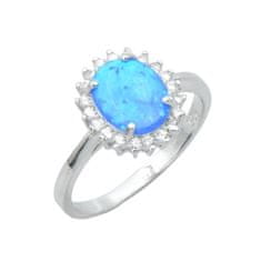 LS Prsten s opálem modrý 52