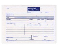 Tiskárna AKORD Výdajový pokladní doklad pro plátce DPH, A6, blok 100 L, samopropisovací