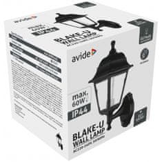 Avide Venkovní nástěnné svítidlo (9570862) BLAKE-U, 1xE27 IP44, pir sensor,černá