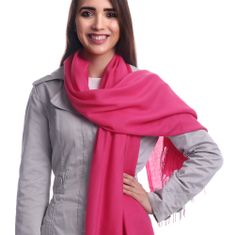 Aleszale Krásný velký pastelový kašmírový šátek - růžová