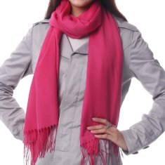 Aleszale Krásný velký pastelový kašmírový šátek - růžová
