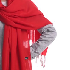 Aleszale Krásný velký pastelový kašmírový šátek - červená
