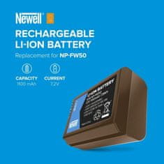Newell NP-FW50 USB-C baterie s vestavěnou nabíječkou pre Sony NP-FW50