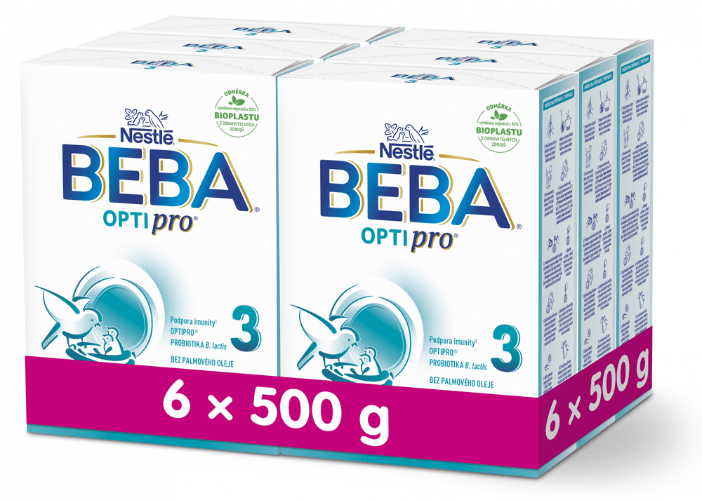 Levně BEBA OPTIPRO 3 batolecí mléko, 6x500 g