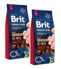 Brit Premium By Nature Adult Large Chicken 2x 15 kg granule pro dospělé psy velkých plemen