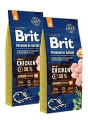 Brit Premium By Nature Junior Medium Chicken 2x 15 kg granule pro mladé psy středních plemen s kuřecím masem 30 kg