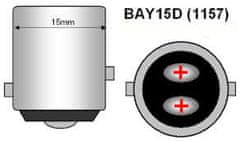 motoLEDy P21/5W LED žárovka BAY15D 12-24V CANBUS 2000lm červená
