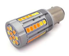 motoLEDy P21/5W LED žárovka BAY15D 12-24V CANBUS bílo-oranžová