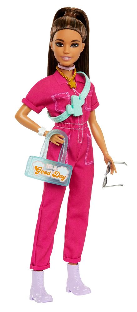 Levně Mattel Barbie Deluxe módní panenka - V kalhotovém kostýmu HPL75