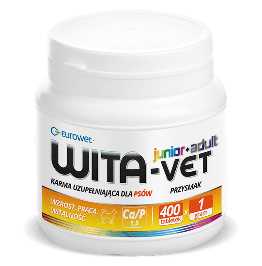 Eurowet Wita-Vet Ca/P=1,3 - Vitamínový Doplněk Pro Psy 1g 400 Tab.