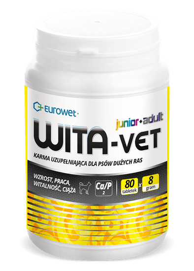 Eurowet Wita-Vet Ca/P=2 - Vitamínový Doplněk Pro Psy 8g 80 Tab.