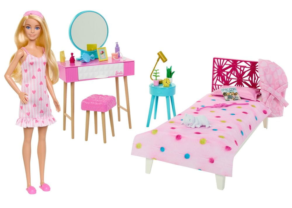 Levně Mattel Barbie Ložnice s panenkou HPT55