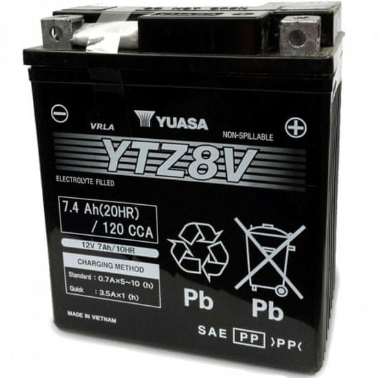 Yuasa Bezúdržbová baterie YUASA W/C s tovární aktivací - YTZ8V YTZ8V