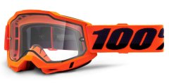 100% ACCURI 2, 100% Enduro Moto brýle Orange, čiré Dual plexi