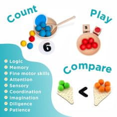 Ulanik Montessori dřevěná hračka “Sweet counting. Big”