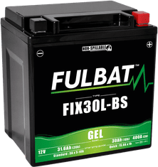 Fulbat baterie 12V, FIX30L-BS GEL, 12V, 30Ah, 400A, bezúdržbová GEL technologie 165x125x175 FULBAT (aktivovaná ve výrobě) 550943