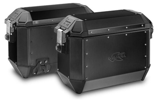 Kappa sada bočních kufrů K-MISSION - 36l, KAPPA (černé, hliník, 49,5x38,7x24,6 cm) KMS36BPACK2