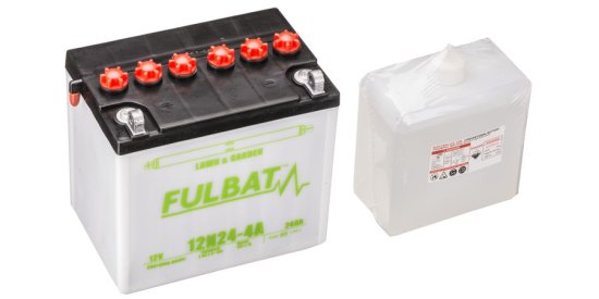 Fulbat baterie 12V, 12N24-4A, 24Ah, 240A, levá, konvenční, 184x124x175, FULBAT (vč. balení elektrolytu)