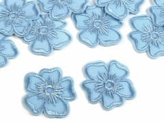Kraftika 10ks 7 modrá ledová nažehlovačka vyšívaný květ