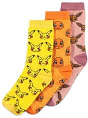 CurePink Pánské ponožky Pokémon: Iconic Characters (EU 39-42) vícebarevná bavlna