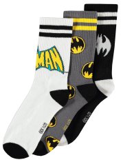 CurePink Pánské ponožky DC Comics: Batman set 3 párů (EU 43-46)