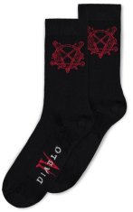 CurePink Pánské ponožky Diablo IV: Hell 3 párů (EU 39-42) černá bavlna