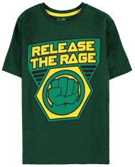CurePink Dětské tričko Marvel|Hulk: Release The Rage (146-152 cm) zelená bavlna