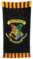CurePink Osuška - ručník Harry Potter: Erb Bradavic - Hogwarts (75 x 150 cm)