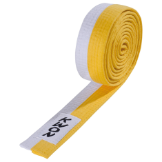 KWON pásek 4cm - dvoubarevný - bílo/žlutý Barva: WHITE/YELLOW, Velikost: 200