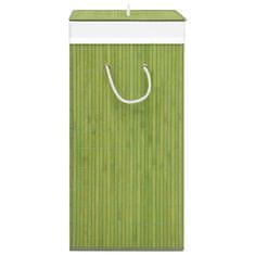 Vidaxl Bambusový koš na prádlo s jednou přihrádkou zelený
