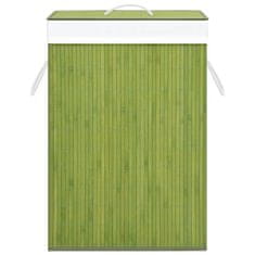 Vidaxl Bambusový koš na prádlo se 2 přihrádkami zelený 72 l
