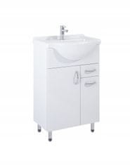 Deftrans Koupelnová skříňka s umyvadlem na nožičkách bílá 55 cm Agawa