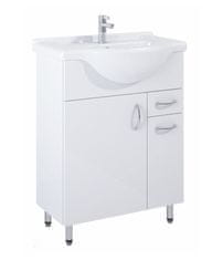 Deftrans Koupelnová skříňka s umyvadlem 65 cm na nožkách bílá Agawa