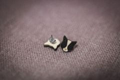 BeWooden Dámské dřevěné náušnice Black Cat Earrings